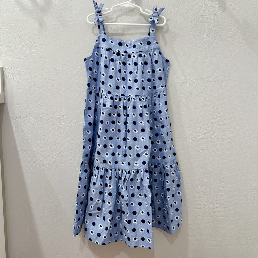 NWT Hanna Andersson Oxford Blue Floral Summer Chambray Dress
